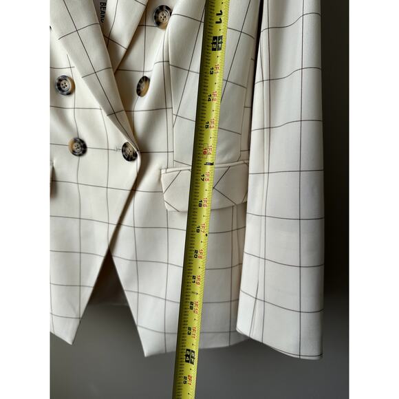 NWT $748 Veronica Beard Charleston Dickey Jacket Size 6 Plaid Ecru/ Deep Ochre - Picture 3 of 10